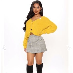 Mustard button down sweater